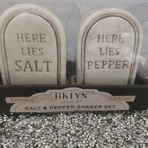 BKLYN Tombstone Halloween Salt & Pepper Shakers
